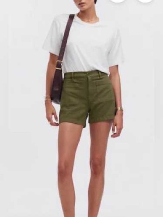 Madewell Pants - Madewell High Rise Sailor Shorts in Olive Size 24